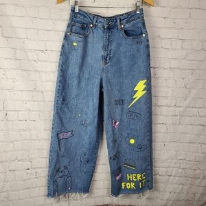 Wild Fable Graffiti Jeans. Sz 6/28R.